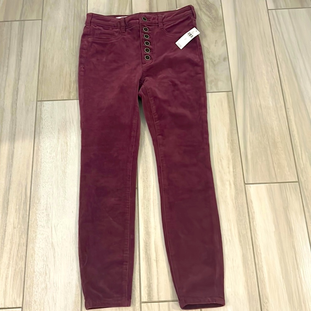 Purple Anthropologie Pilcro High Rise skinny pants. Size 27. NWT. Button front
